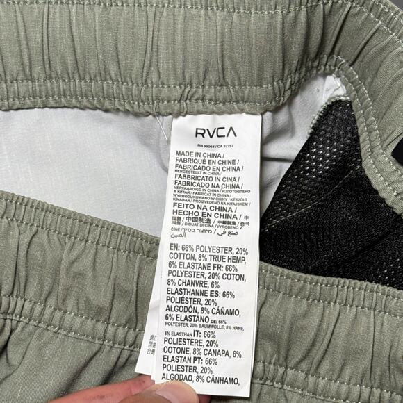 RVCA Men's 17" Boardshort Atlas Aloe Green Size L NWT 4-Way Stretch - Picture 6 of 8